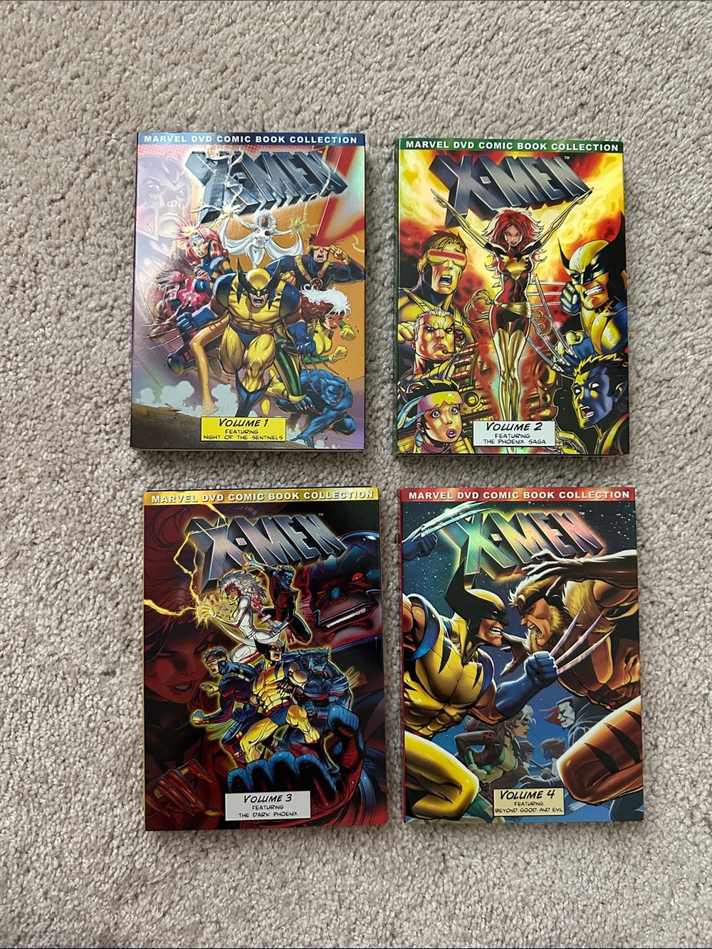 Marvel X-Men DVD Comic Book Collection - Volume 1,2,3,4 set